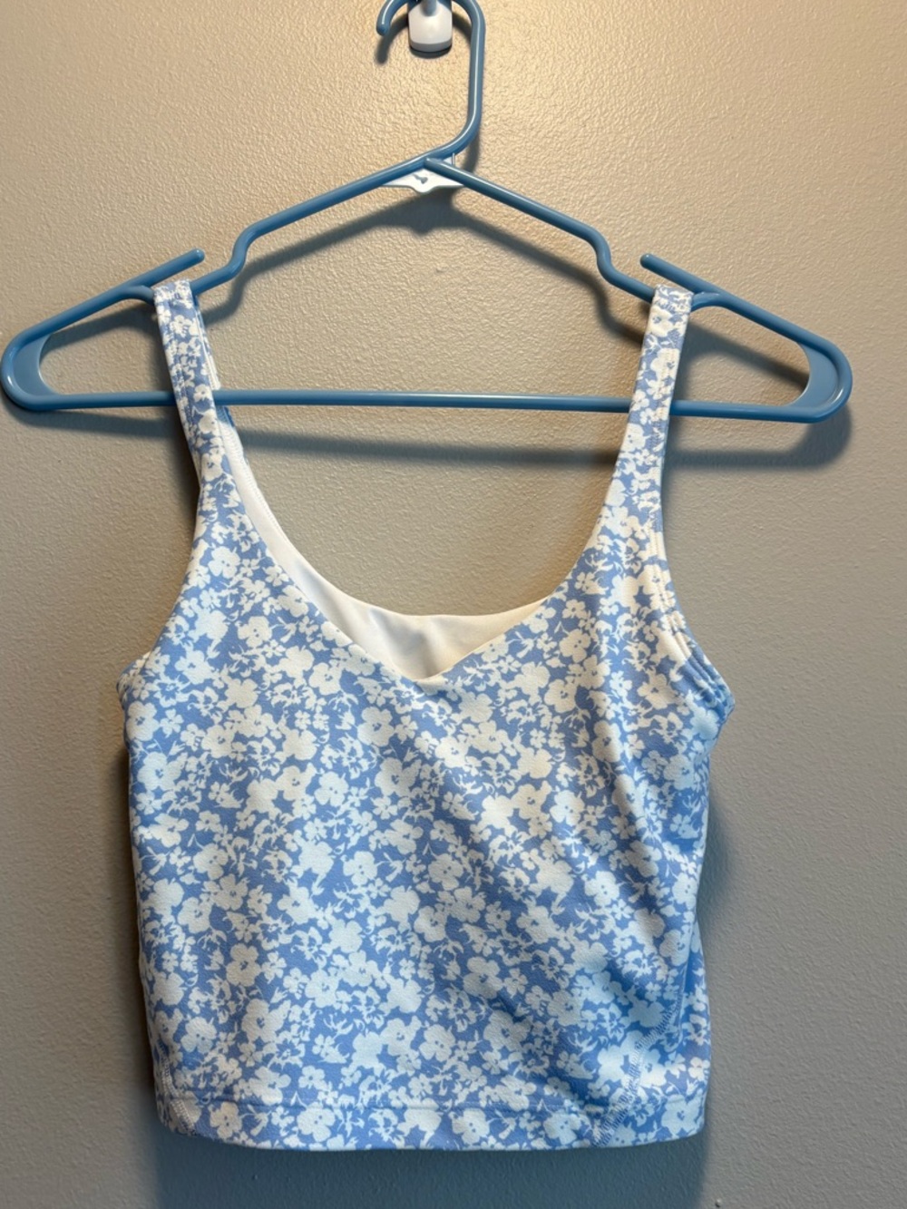 Gilly Hicks Blue Floral Sports Bra Tank  | Size Small